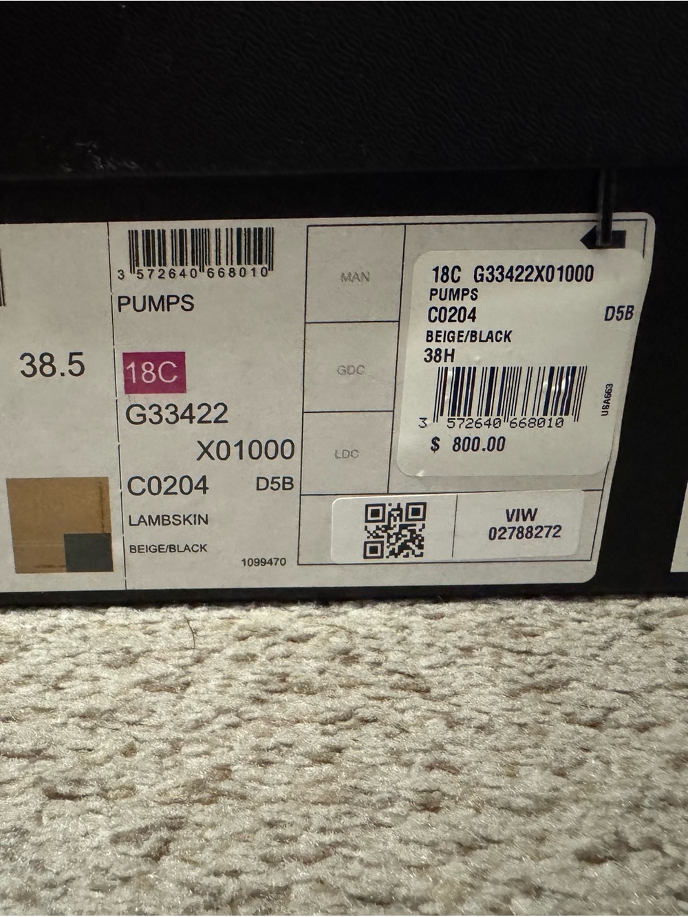 CHANEL Beige and Black Lambskin Pumps - Picture 2 of 10
